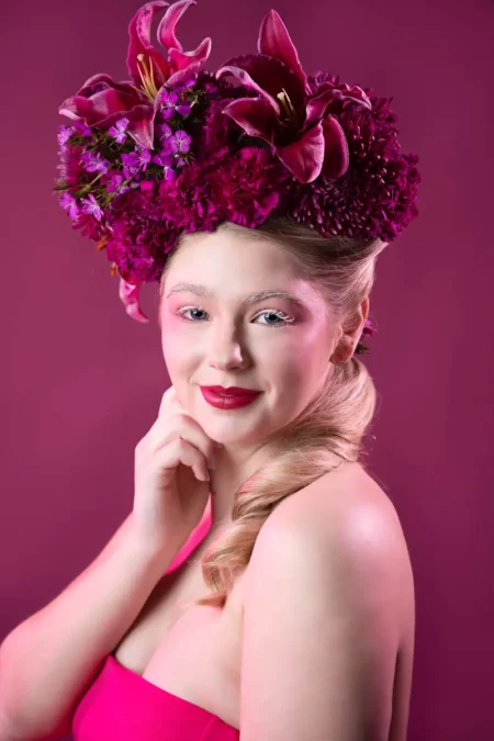 Vivia Magenta Floral Headpiece Shoot — BLOOM Magazine, January 2023